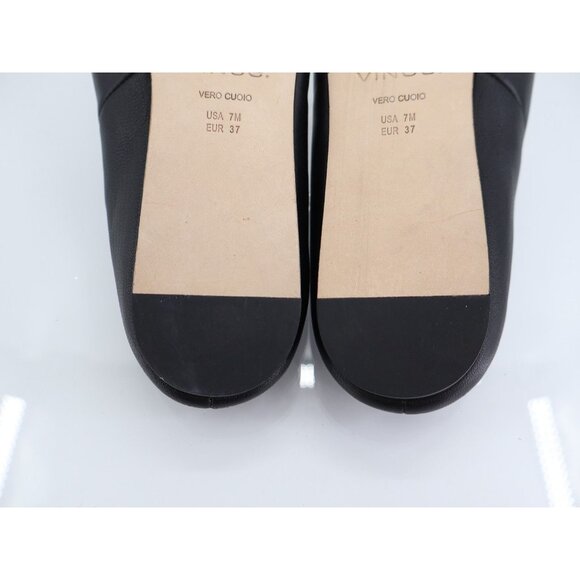 VINCE Cay Slip On Mule Black Leather Pointed Toe Flat Size 7M - Picture 12 of 13